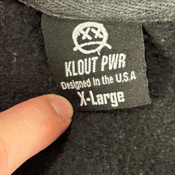 Klout Pwr black striped graphic pwr to control hoodie size XL - Picture 4 of 7